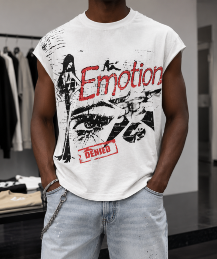 Emotion Denied Sleeveless Streetwear Graphic Tee