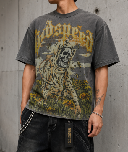GODSPEED Oversized Graphic T-Shirt – Washed Charcoal