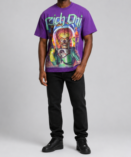 Rich Oni Graphic Oversized Purple T-Shirt